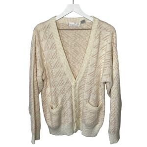 Vintage Oversized Pink Textured Granny Cardigan - Women's Size S